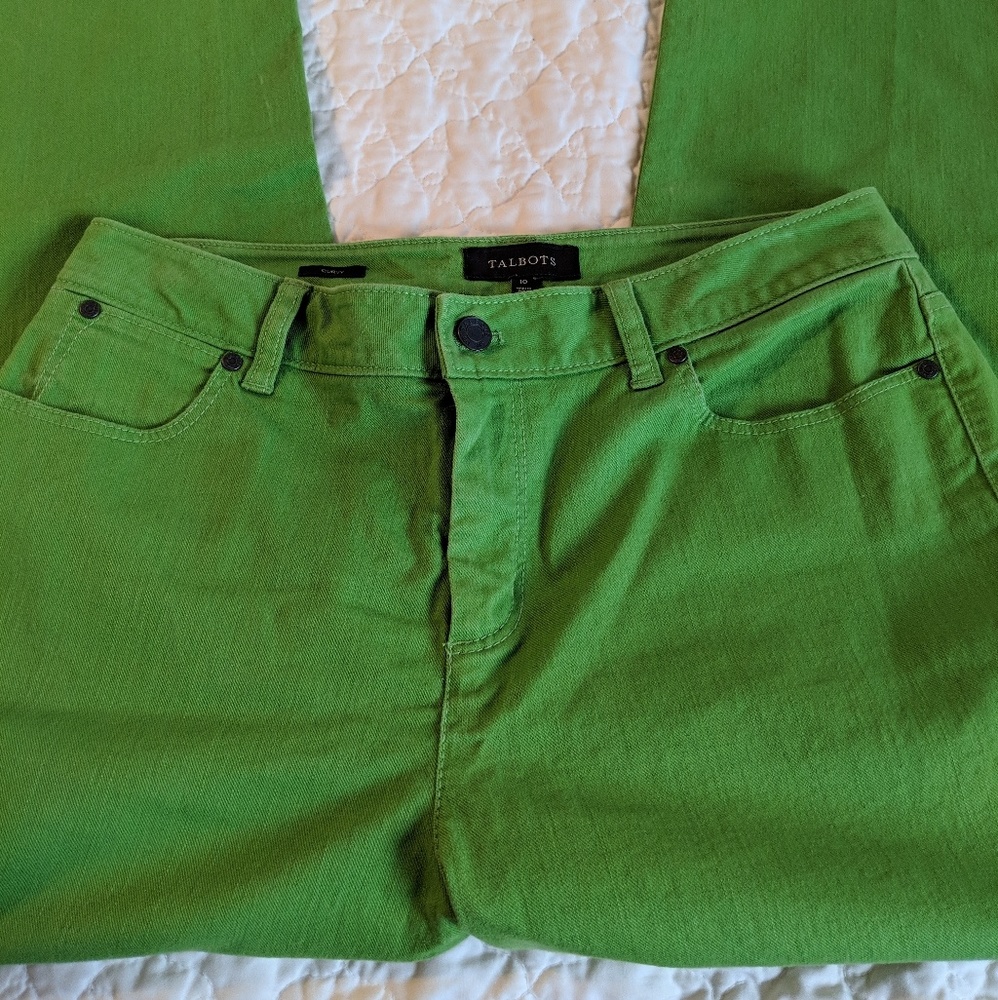 Talbots green jeans size 10 curvy